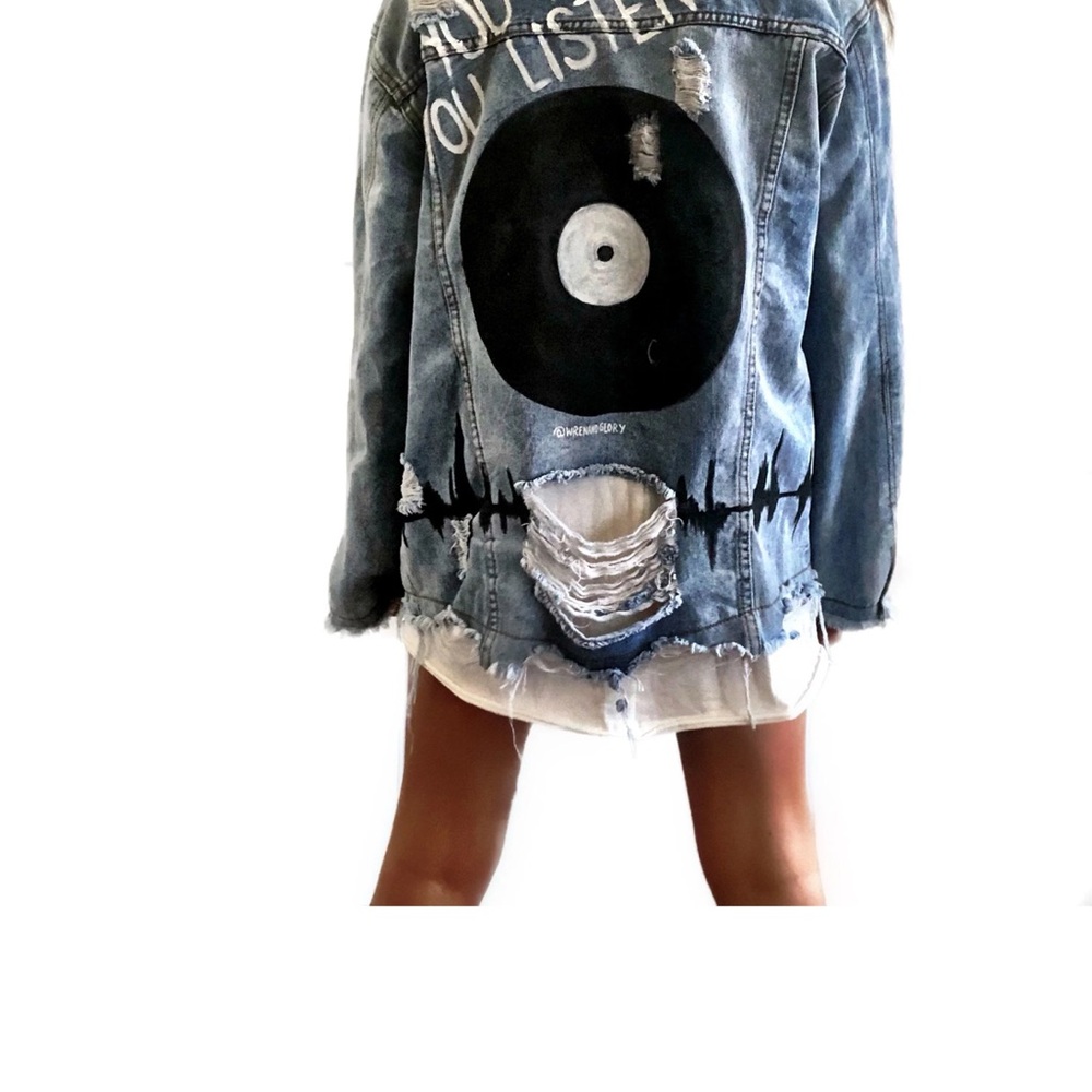 Distressed Blue Denim Jacket - Picture 2 of 5